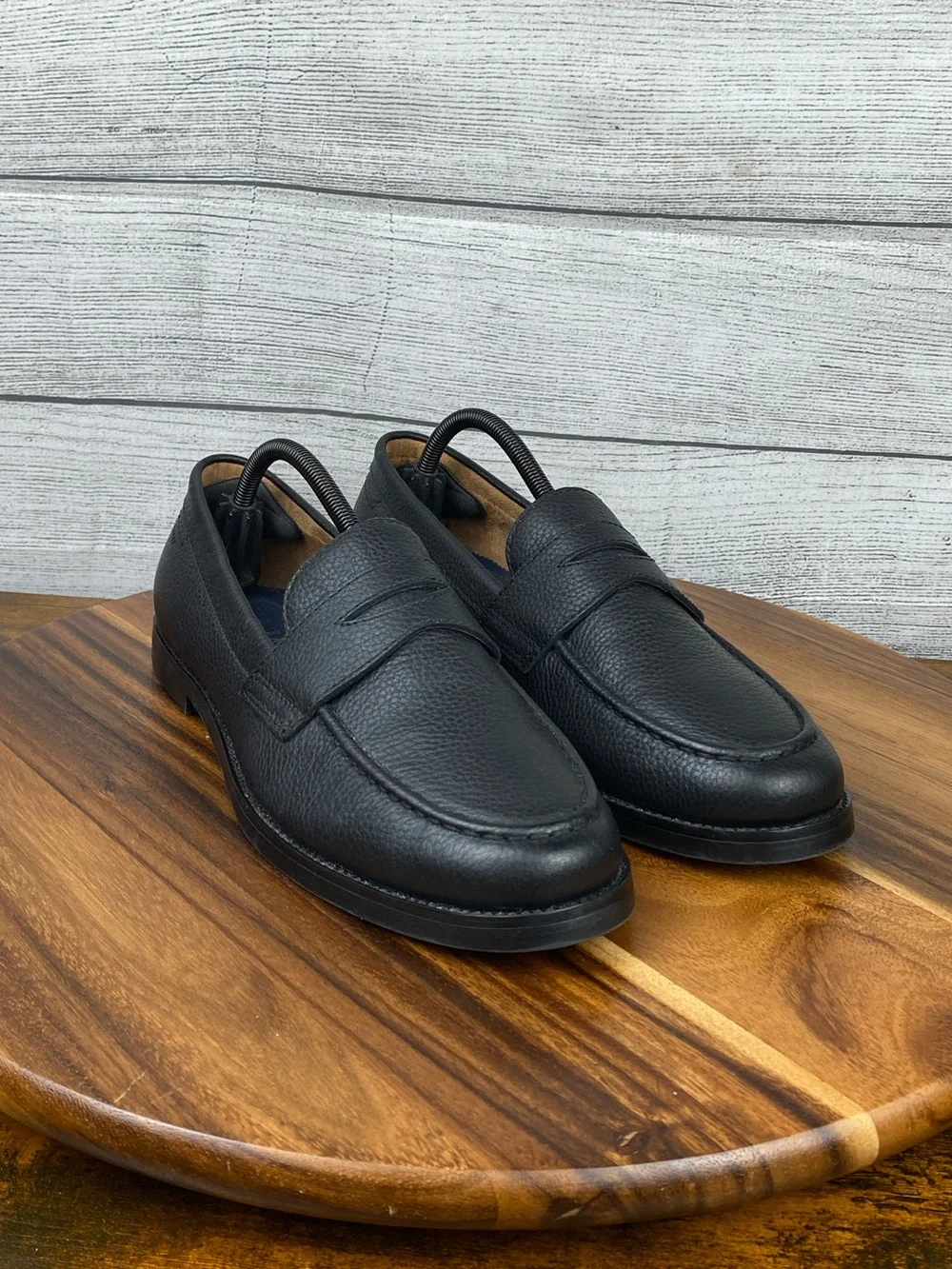 Ted Baker Parliament Penny Loafers Pebbled Black Leather Upper Men’s Shoe Size 9